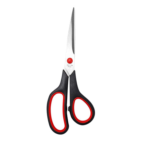 Red multi-purpose scissors, 8-inch ergonomic and comfortable handle, ultra-sharp stainless steel blade, heavy-duty sewing scissors, suitable for crafts, office sewing, home and school, etc.