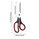 Gray multi-purpose scissors with an 8-inch ergonomic and comfortable grip, ultra-sharp stainless steel blades, heavy-duty sewing scissors suitable for crafts, office sewing, home and school use.