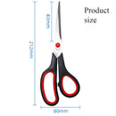 Orange multi-purpose scissors with an 8-inch ergonomic and comfortable grip, ultra-sharp stainless steel blades, heavy-duty sewing scissors suitable for crafts, office sewing, home and school use.