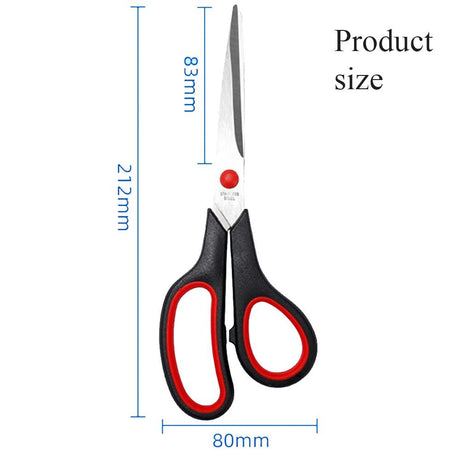 Orange multi-purpose scissors with an 8-inch ergonomic and comfortable grip, ultra-sharp stainless steel blades, heavy-duty sewing scissors suitable for crafts, office sewing, home and school use.