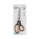 Orange multi-purpose scissors with an 8-inch ergonomic and comfortable grip, ultra-sharp stainless steel blades, heavy-duty sewing scissors suitable for crafts, office sewing, home and school use.
