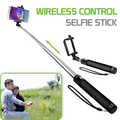 Universal Laser Selfie Stick with Wired Control Cable, Portable Handheld Selfie Stick with Built-in Control Line for All Smartphones