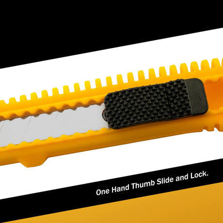 Yellow multi-functional utility knife/box opener/retractable blade/breakable razor with safety lock