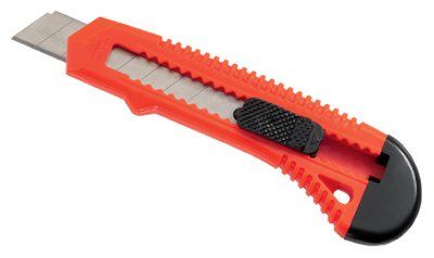 Orange multi-functional utility knife/box opener/retractable blade/breakable razor with safety lock