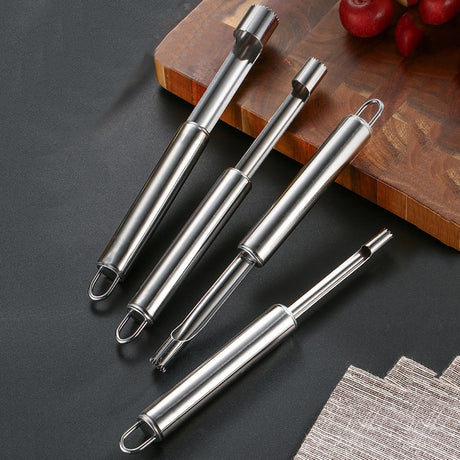 0.8 cm diameter stainless steel fruit corer tool, hawthorn date cherry apple multi-purpose corer, seed corer corer for home kitchen