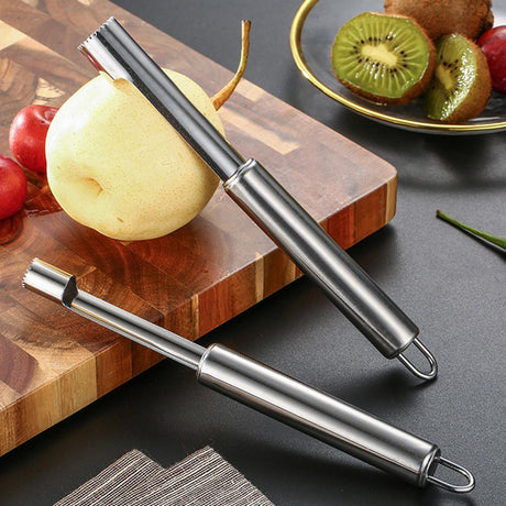 0.8 cm diameter stainless steel fruit corer tool, hawthorn date cherry apple multi-purpose corer, seed corer corer for home kitchen