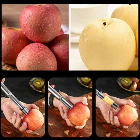 0.8 cm diameter stainless steel fruit corer tool, hawthorn date cherry apple multi-purpose corer, seed corer corer for home kitchen