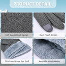 Gloves for Women Girl, Winter Touch Screen, Comfortable and Warm Double-Sided Velvet Lining Thickened Warm Glove,Grey