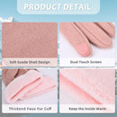 Gloves for Women Girl, Winter Touch Screen, Comfortable and Warm Double-Sided Velvet Lining Thickened Warm Glove,Pink