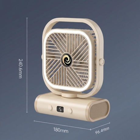 White USB Desk Fan, 5 Speeds Quiet Table Fan with 90° Oscillation, Plug-in Small Desktop Fan with Night Light for Bedroom, Home Office