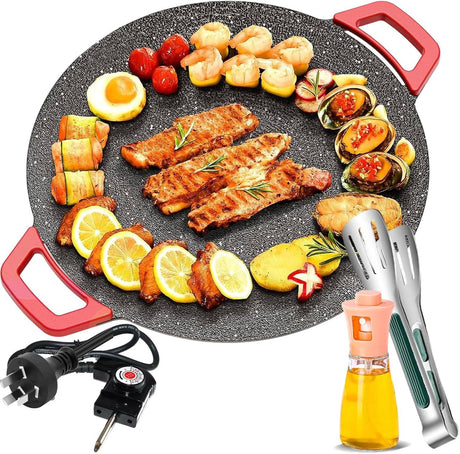 Smokeless Indoor Electric Grill & Nonstick Griddle – Compact, Fast-Heating Tabletop Grill for Steaks, Burgers, Pancakes, BBQ, and Everyday Indoor Cooking