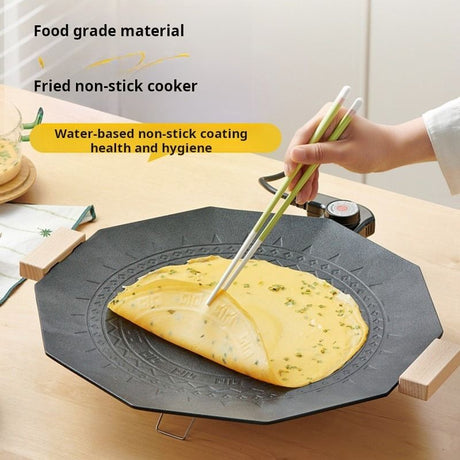 Dodecagon Electric Grill Pan Portable Outdoor Non-Stick Barbecue Cookware For Camping Picnic Smokeless Aluminum Alloy Skillet