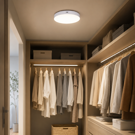 Rechargeable Motion Sensor Ceiling Light, 10000mAh Battery Operated LED Ceiling Light with Remote, Wireless Stick On Closet Light, 3 Color Dimmable Flush Mount Light, USB-C, for Hallway Stairway