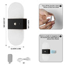 Rechargeable Motion Sensor Night Light, Wall Mounted LED Lamp with Magnetic Base, 3 Color Temperatures, 12 Hour Always-On Mode, 60 Day Sensing Mode, No Wiring Required (White Oval)