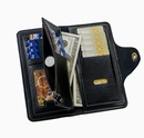 Dark brown wallet for Men, High-End Stylish Long Leather Billfold with Magnetic Closure and Multiple Credit Card Slots, Ultra Thin Three-in-One Business Organizer