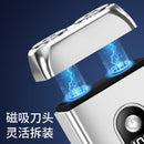 Silve portable Mini Electric Shaver, Double Sided Design, Washable, LED Battery Display