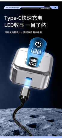 Silve portable Mini Electric Shaver, Double Sided Design, Washable, LED Battery Display