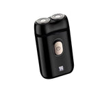 Black portable Mini Electric Shaver, Double Sided Design, Washable, LED Battery Display