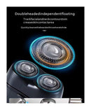 Black portable Mini Electric Shaver, Double Sided Design, Washable, LED Battery Display