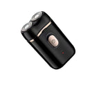 Black portable Mini Electric Shaver, Double Sided Design, Washable, LED Battery Display