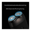 Black portable Mini Electric Shaver, Double Sided Design, Washable, LED Battery Display