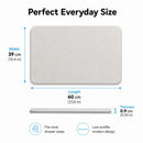 Light gray premium pure cotton bathroom mat, ultra-soft, absorbent, quick-drying bathroom rug, non-slip, washable bathroom mat(60cm*40cm)