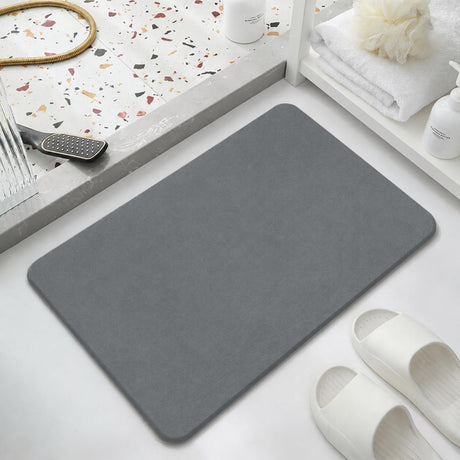 Dark gray premium pure cotton bathroom mat, ultra-soft, absorbent, quick-drying bathroom rug, non-slip, washable bathroom mat(60cm*40cm)