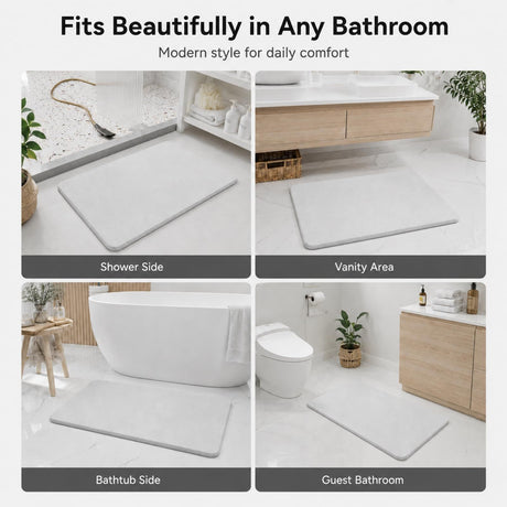 Dark gray premium pure cotton bathroom mat, ultra-soft, absorbent, quick-drying bathroom rug, non-slip, washable bathroom mat(60cm*40cm)