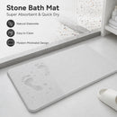 Grayish-white premium pure cotton bathroom mat, ultra-soft, absorbent, quick-drying bathroom rug, non-slip, washable bathroom mat(60cm*40cm)