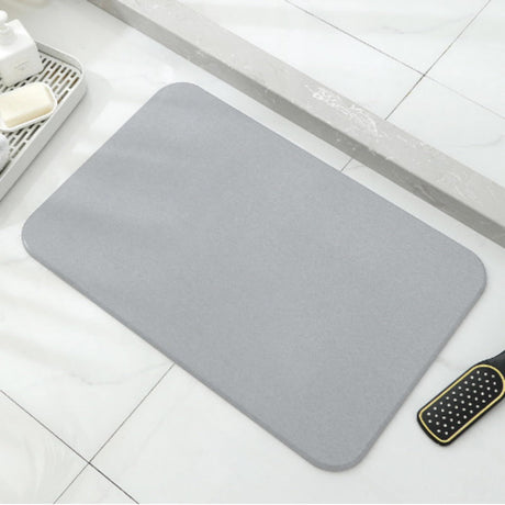 Light gray premium pure cotton bathroom mat, ultra-soft, absorbent, quick-drying bathroom rug, non-slip, washable bathroom mat(40cm*30cm)
