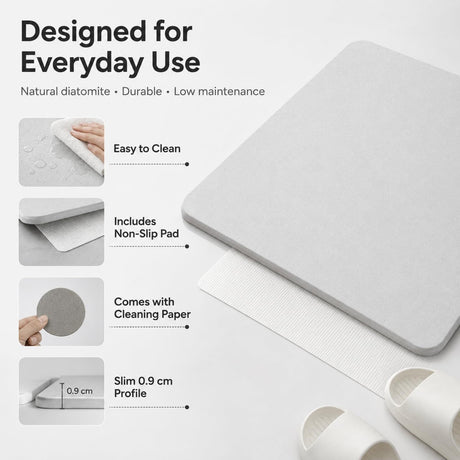 Grayish-white premium pure cotton bathroom mat, ultra-soft, absorbent, quick-drying bathroom rug, non-slip, washable bathroom mat(40cm*30cm)