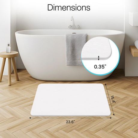 High-quality white pure cotton bathroom mat, ultra-soft, absorbent, quick-drying bathroom rug, non-slip, washable bathroom mat(40cm*30cm)