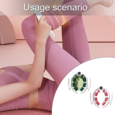 Green leg massage roller clip, calf muscle relaxation and shaping tool, yoga fitness leg trainer, leg muscle relaxation and slimming device.