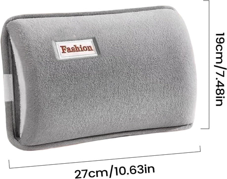 Hot Water Bottle with Rechargeable Plush Cover for Cramps Relief, Warm Heating Pad for Abdomen Back Foot, Soft Hand Warmer for Women Kids Home Office School Winter Reusable Heat Therapy Bag(grey)
