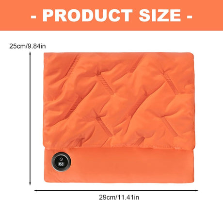 Rechargeable Hand Warmer Muff, USB Electric Heating Pad with Digital Display Temperature Control, 3 Heat Levels Portable Far Infrared Heated Cushion for Outdoor Winter Use Men Women(orange)