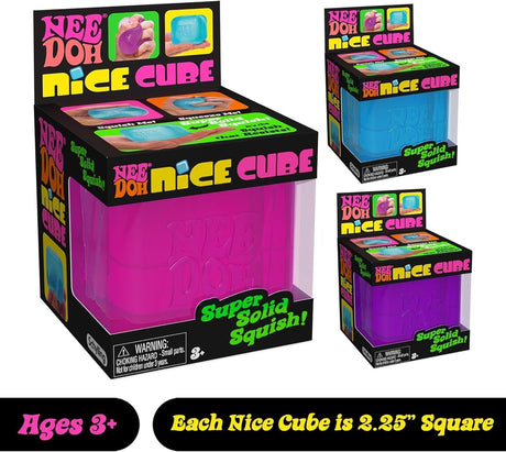 Pink Stress Cube Fidget Squishy Slow Rising Sensory Stress Ball, Soft Gel Filled Anxiety Relief Toy for Kids Teens Adults