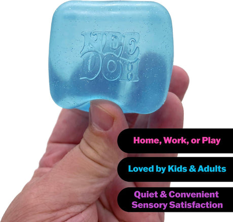 Purple Stress Cube Fidget Squishy Slow Rising Stress Ball, High Density Gel Filled Sensory Fidget Toy for Anxiety Relief
