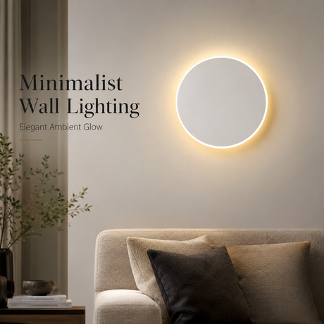 Magnetic Round Wall Lamp 20cm White, 10W Rechargeable LED Wall Sconce with Touch Control, 3-Color Light, Battery Powered Modern Disc Wall Light for Bedroom Hallway Living Room