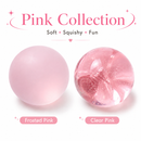 Clear Pink Coconut Oil Stress Ball, Slow Rising Non-Sticky Squishy Squeeze Ball, Soft Sensory Fidget Toy for Stress Relief, Relaxation and Focus