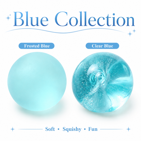Clear Pink Coconut Oil Stress Ball, Slow Rising Non-Sticky Squishy Squeeze Ball, Soft Sensory Fidget Toy for Stress Relief, Relaxation and Focus