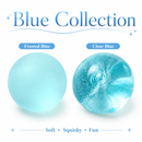Clear Blue Coconut Oil Stress Ball, Slow Rising Non-Sticky Squishy Squeeze Ball, Soft Sensory Fidget Toy for Stress Relief, Relaxation and Focus