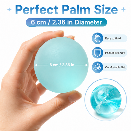 Frosted Pink Coconut Oil Stress Ball, Slow Rising Non-Sticky Squishy Squeeze Ball, Soft Sensory Fidget Toy for Stress Relief, Relaxation and Focus