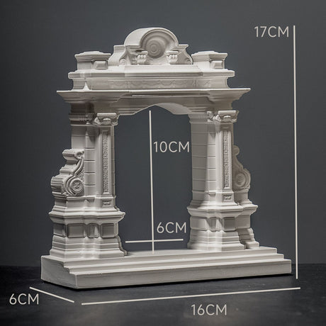Miniature Roman Arch Model - Handcrafted Plaster Architectural Decor for Bookshelf, Desk & Home Display