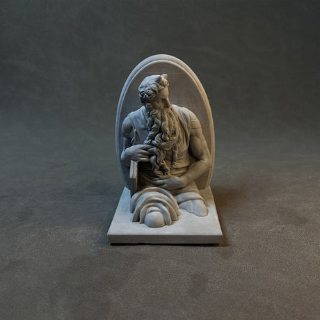 Classic Moses Statue – High-Quality Plaster Sculpture of Prophet Moses with Tablets – Elegant White Art Decor for Home, Office, & Study – Perfect Gift for Art History Students & Religious Decor