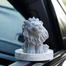 Smiling Lion Gypsum Statue - Handcrafted Plaster Aromatherapy Diffuser & Artistic Home Decor for Shelf, Desk, and Bedroom - Minimalist White Animal Sculpture Gift