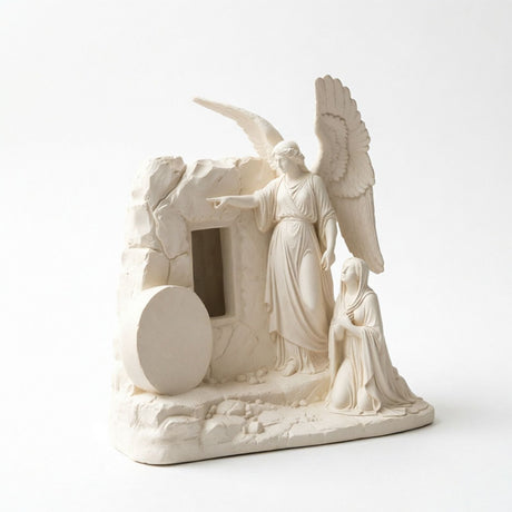 Praying Angel Statue with Open Wings - Religious Figurine Depicting Angel in Prayer, Spiritual Home Decor