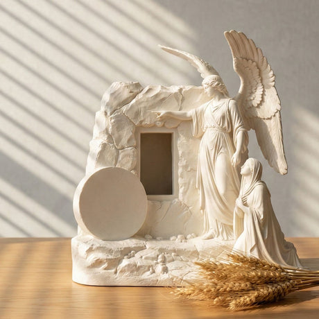 Praying Angel Statue with Open Wings - Religious Figurine Depicting Angel in Prayer, Spiritual Home Decor
