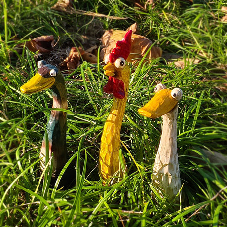 Outdoor Garden Deco Goose Resin Animal Statues, Fun Lawn Ornaments for Farmhouse or Microlandscape Design, Weatherproof & Durable