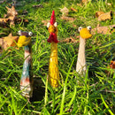 Outdoor Garden Decor Chicken Resin Animal Statues, Fun Lawn Ornaments for Farmhouse or Microlandscape Design, Weatherproof & Durable