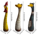 Outdoor Garden Decor Chicken Resin Animal Statues, Fun Lawn Ornaments for Farmhouse or Microlandscape Design, Weatherproof & Durable